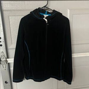 Christopher & Banks Black Hoodie with Blue Stitching